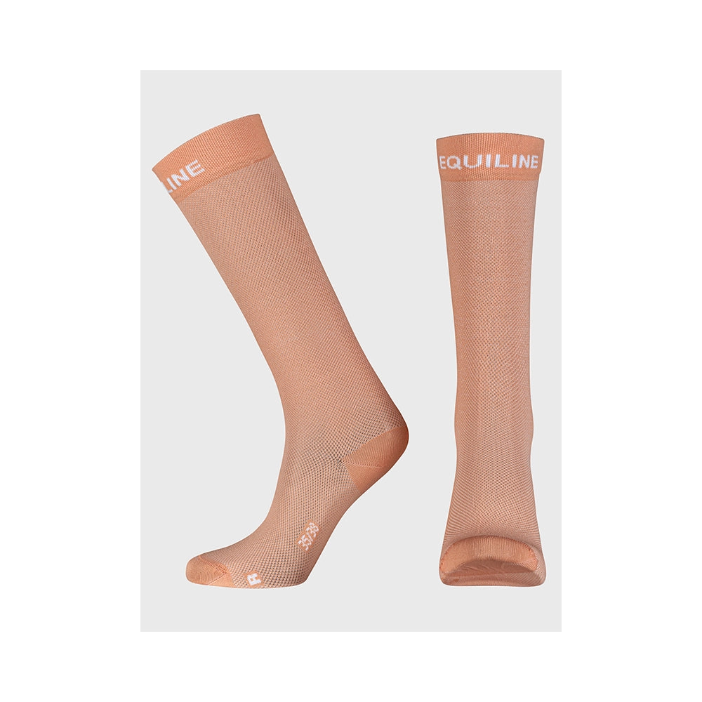 Equiline GINEP junior ratsastussukat Shell Coral, hengittävät ja kevyet ratsastussukat