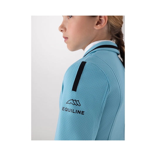 Equiline Gracy juniori kisatakki yksityiskohta, mustat kantit kauluksessa ja taskuissa