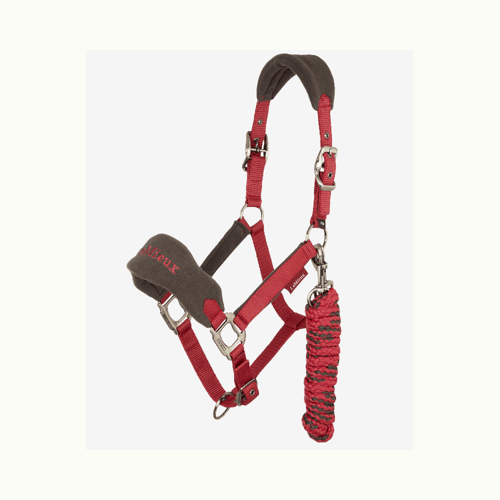 LeMieux Vogue riimu ja riimunnaru värissä Ember, pehmustettu ja säädettävä riimu poneille ja super mini -kokoihin