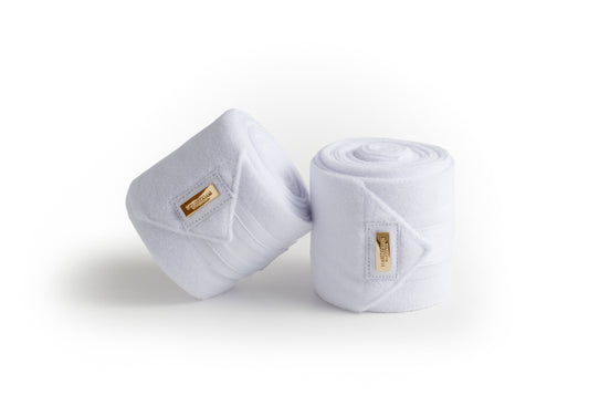 Equestrian Stockholm Fleece Bandage Valkoinen-Kulta