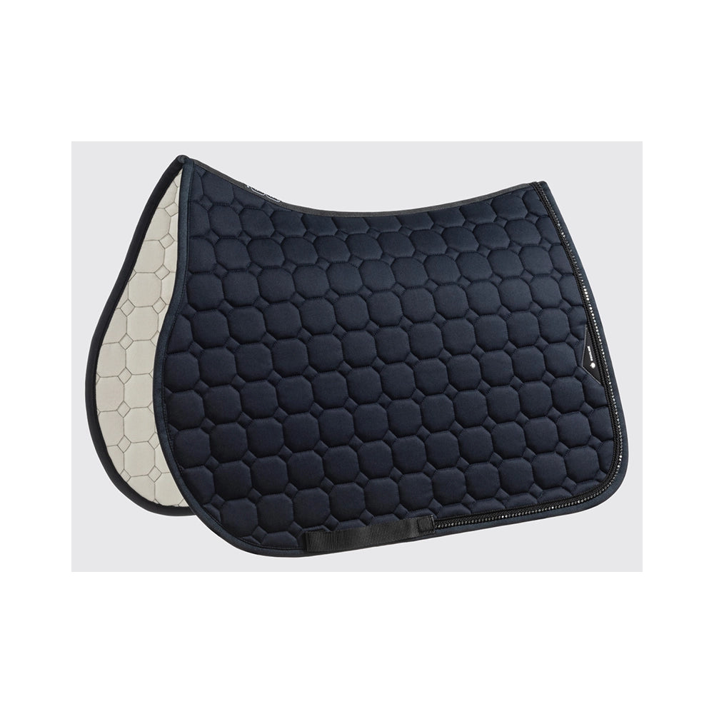 Equiline Octagon sininen satulahuopa strassiyksityiskohdilla, este- ja yleiskäyttöön, antibakteerinen toppaus