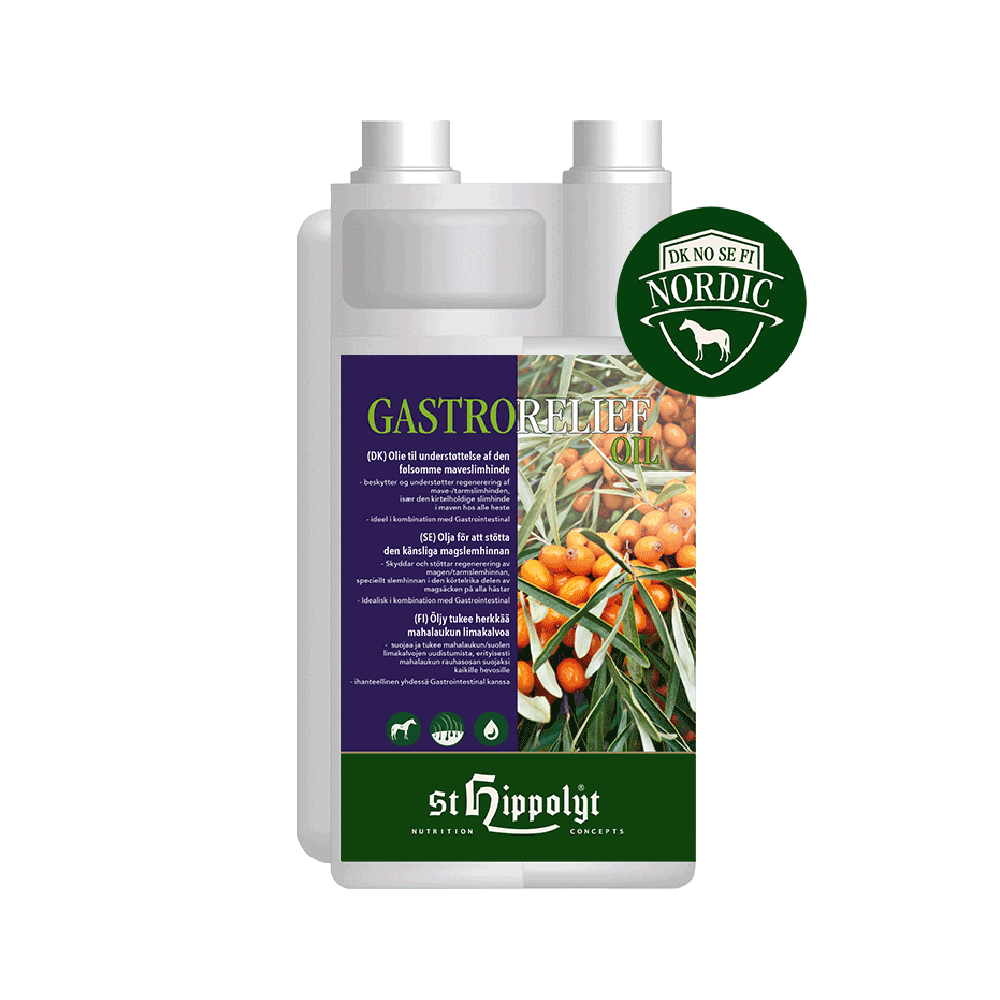 Gastro Relief Oil öljy hevosen mahalaukun ja suoliston limakalvojen hyvinvoinnin tueksi