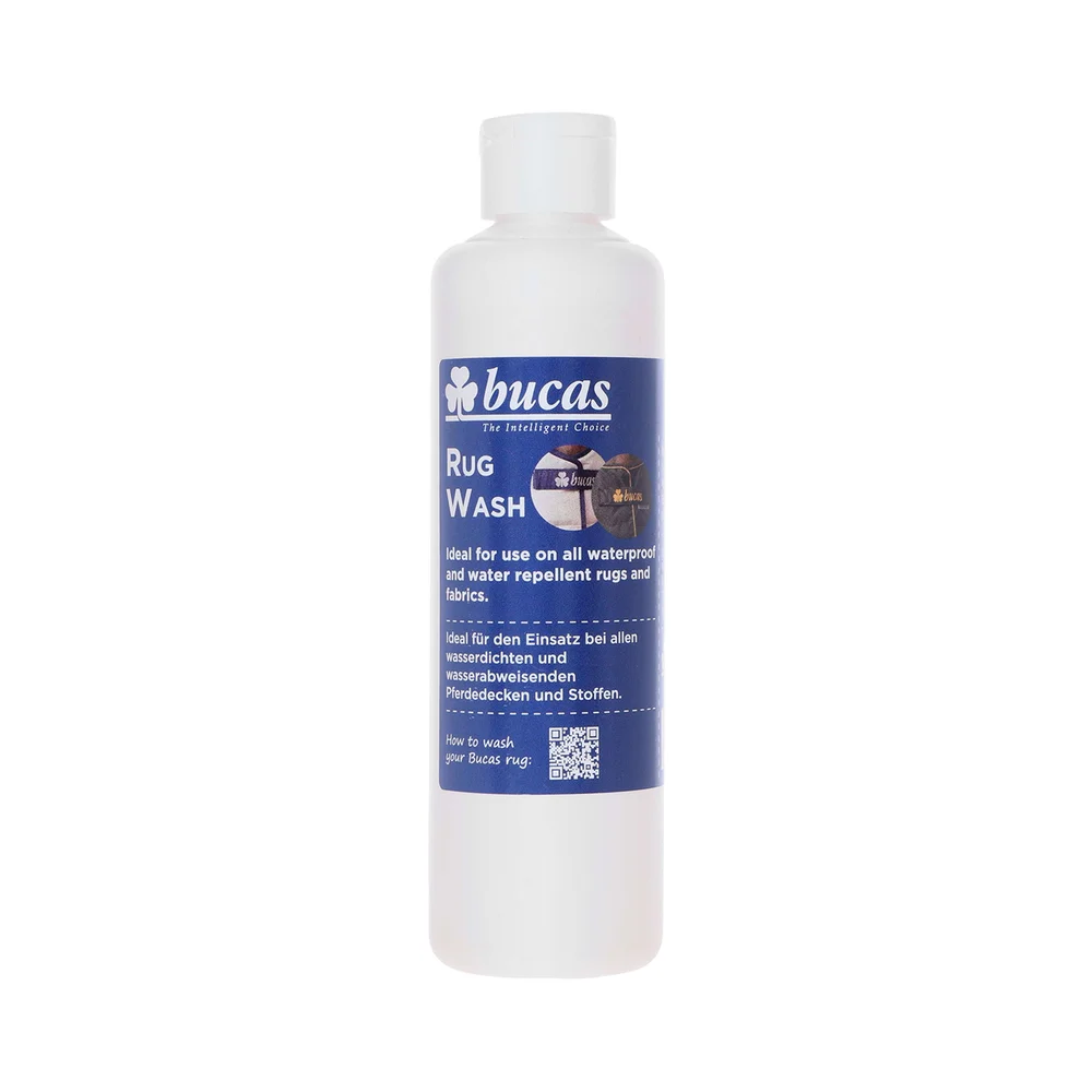 Bucas Rug Wash 250 ml – pesuaine hevosen loimille ja vedenpitäville tekstiileille
