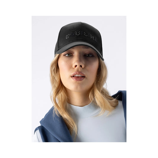 Equiline baseball cap musta edestä sävyyn sopivalla microstud-logolla
