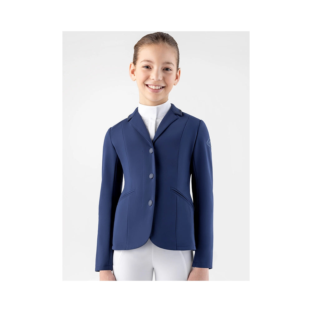 Equiline CIAC juniori kisatakki edestä, hengittävä ja kevyt tyttöjen kilpailutakki strassiyksityiskohdilla
