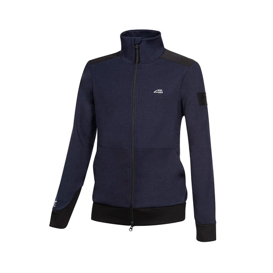 Equiline Cletac miesten vetoketjullinen tech-college sinisenä. Hengittävä materiaali, kaksisuuntainen vetoketju ja taskut treeniin.