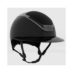 KASK Star Lady Pure Shine Chrome kiiltävä ratsastuskypärä mustana, aurinkolippa ja kromiyksityiskohdat
