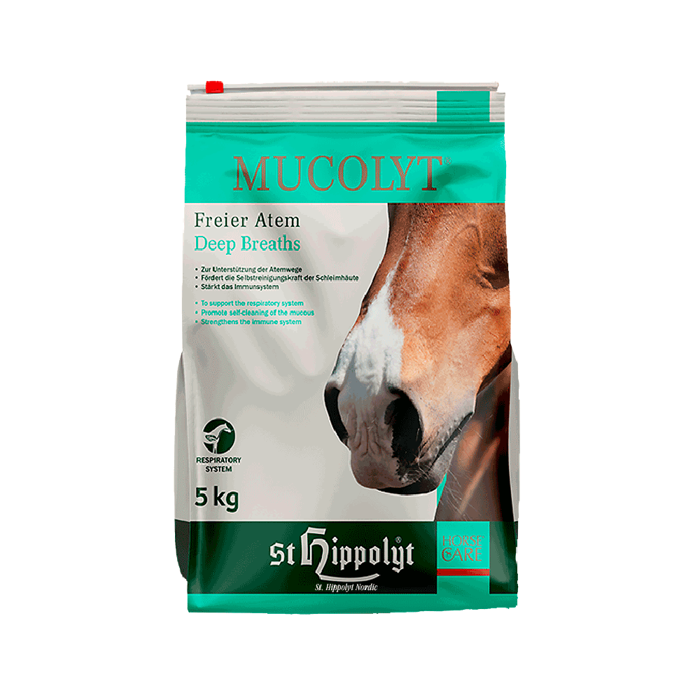 St. Hippolyt Mucolyt hengitysteiden tueksi hevoselle 5 kg pussi