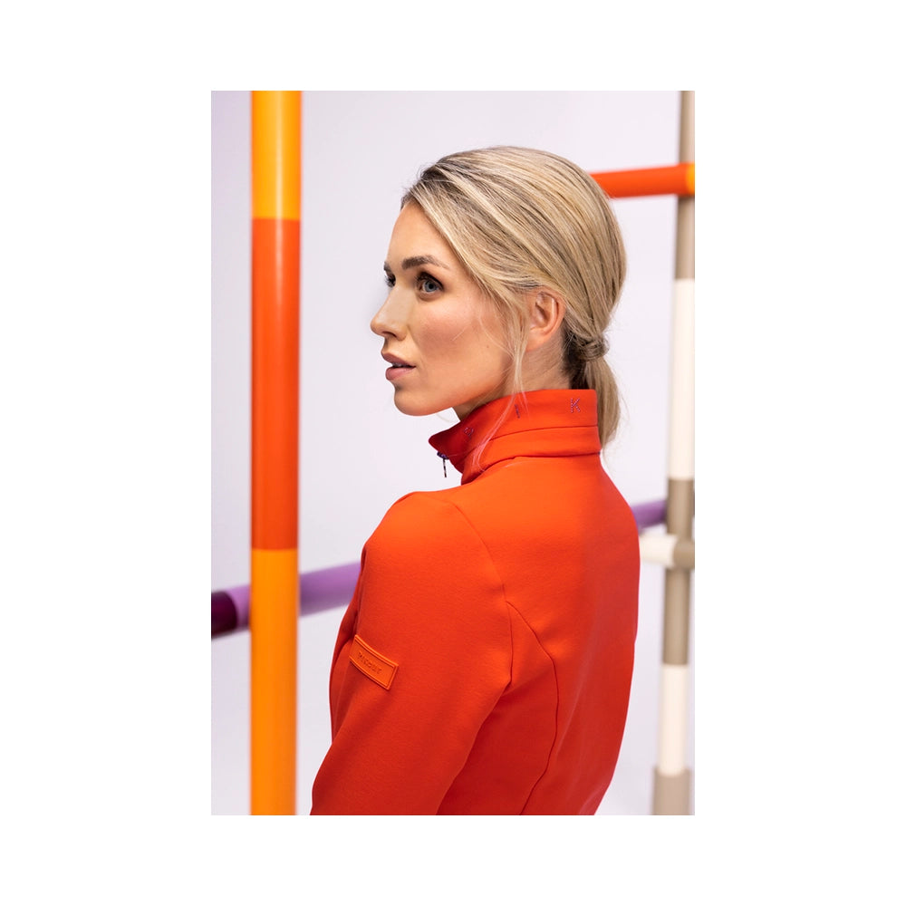 Oranssi Pikeur Polartec ratsastuspaita sivuprofiili