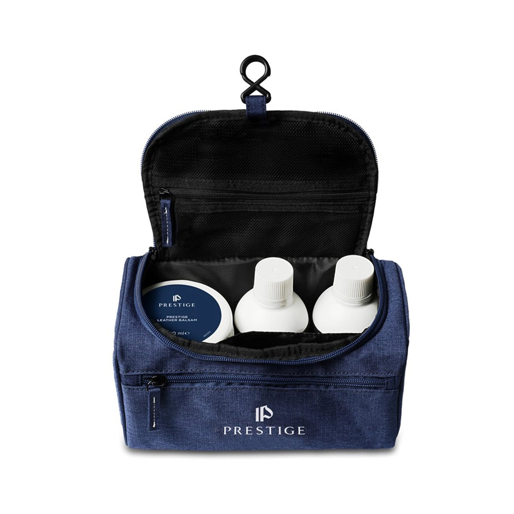 Prestige Leather Care Kit käytössä nahkavarusteiden puhdistukseen ja hoitoon