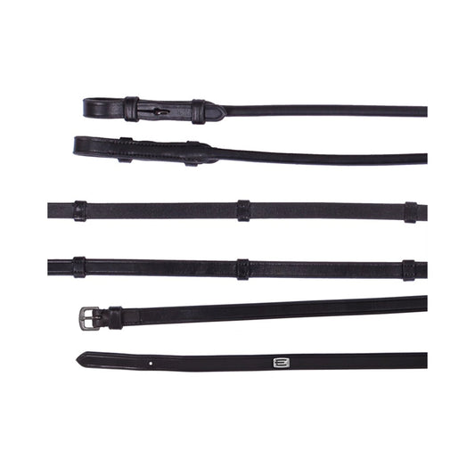 Pyöristetty nahkaohja stopparilla italialaisesta nahasta, gun metal -soljet ja hopeinen E-logo