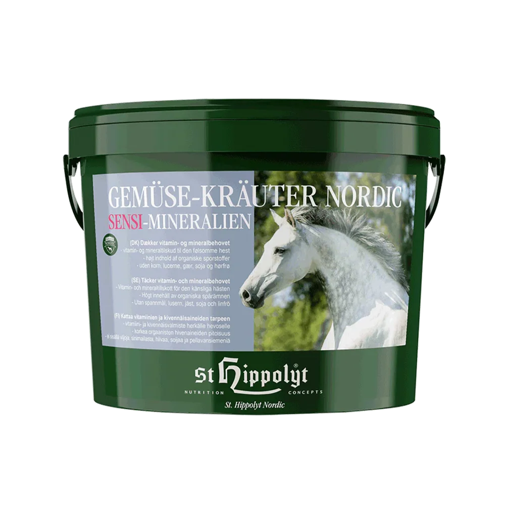 St. Hippolyt Gemüse-Kräuter-Sensi-Mineralien Nordic kivennäis- ja vitamiinilisä herkälle hevoselle