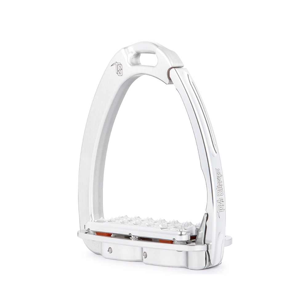 Tech Stirrup ENICE Plus EVO turvajalustin iskunvaimennuksella, leveä turva-avautuminen ja viisto jalkataso