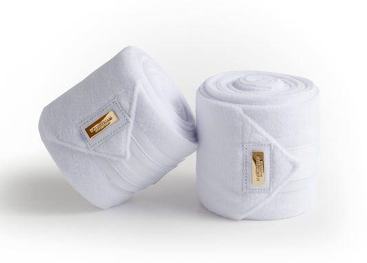 Equestrian Stockholm Fleece Bandage Valkoinen-Kulta