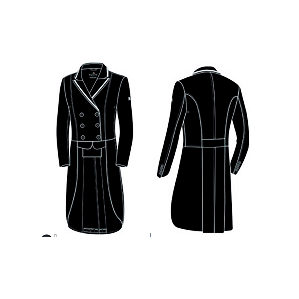 Equiline Unakite kisafrakki sivusta, joustava ja hyvin istuva malli kilparatsastukseen