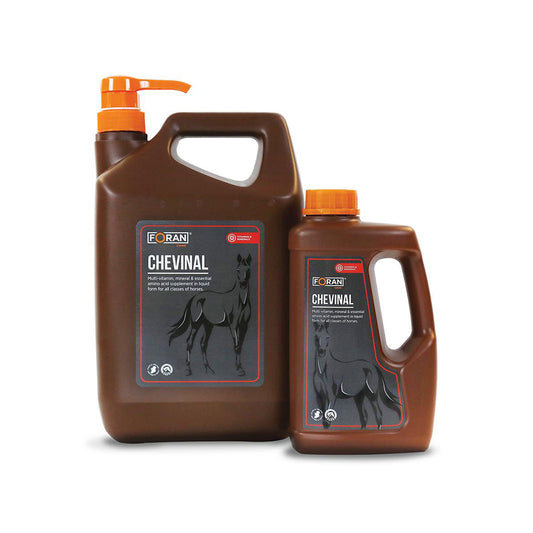 Foran Chevinal Plus Eclipse equine täydennysrehu hevoselle eri pakkausvaihtoehdoissa, riittoisa ja hyvin imeytyvä koostumus